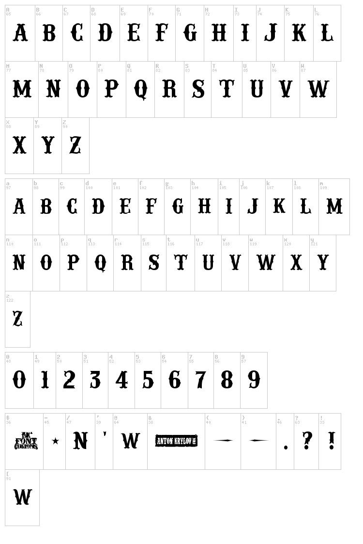 IFC Rail Road font map